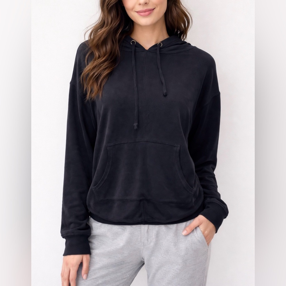 Free People FP Movement Navy Blue Open Back Hoodie Size Small